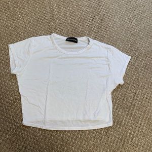 PLT white cropped tee
